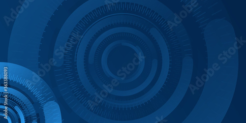 Modern circle blue clock tech geometric background. Technology multi shape composition. vector illustration.