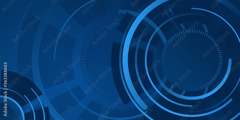 Modern dark blue circle gear game waves abstract banner design. Elegant wavy vector presentation background Modern dark blue circle gear game waves abstract banner design. Elegant wavy vector presentation background