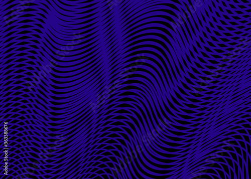 Phantom blue mystical vector background with linear moire effect optical illusion. Can be used as design of books, websites, accessories for phones and tablet, title, image for blog.