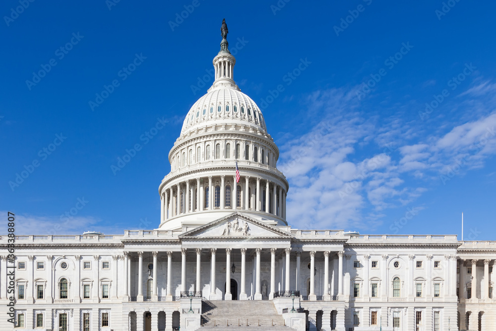The Capitol Building in USA. Сongress building facade  is in Washington DC in USA