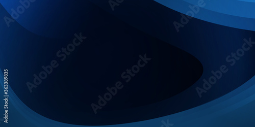 Modern abstract blue paper cut wave curve presentation background