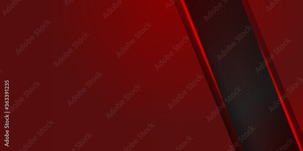 Abstract red black presentation background with metallic texture and light
