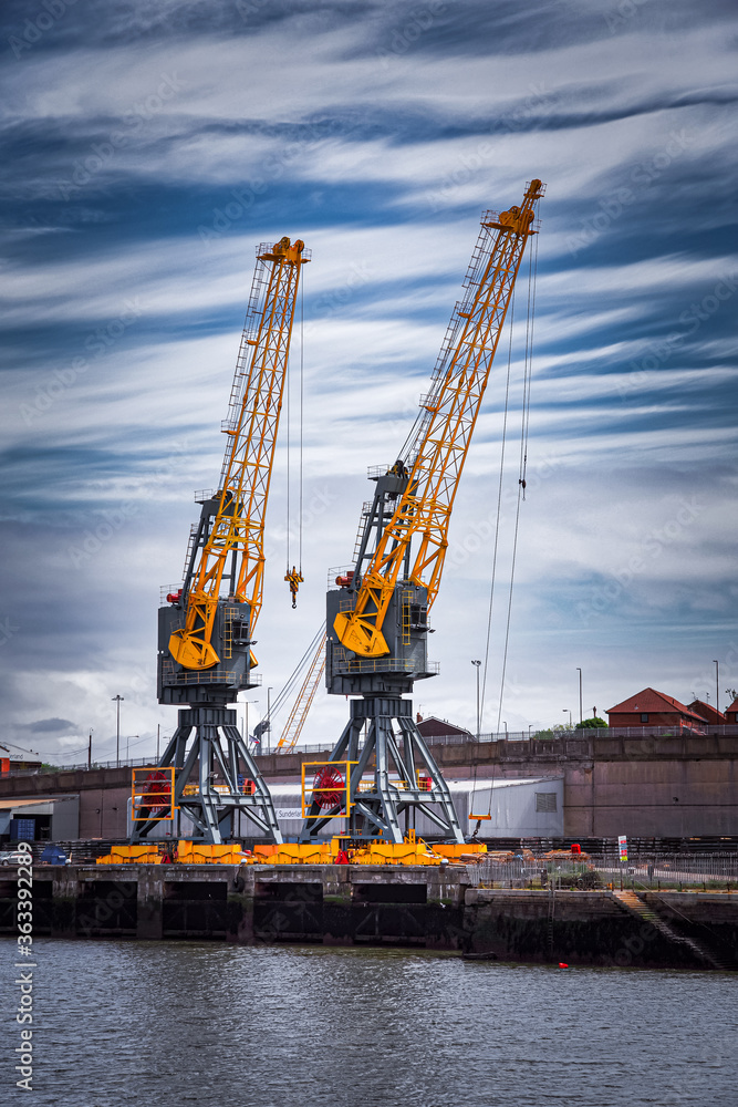 cranes in port