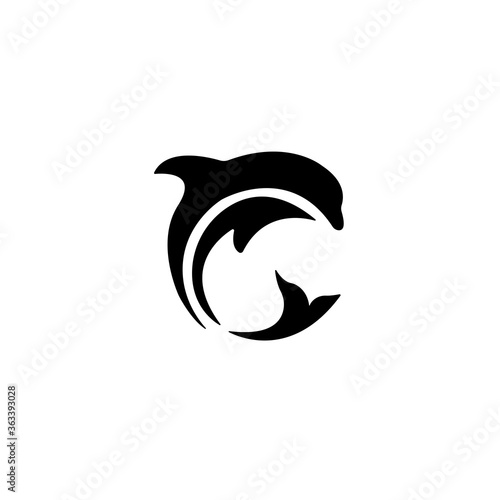 dolphin logo animal with modern logo free vector