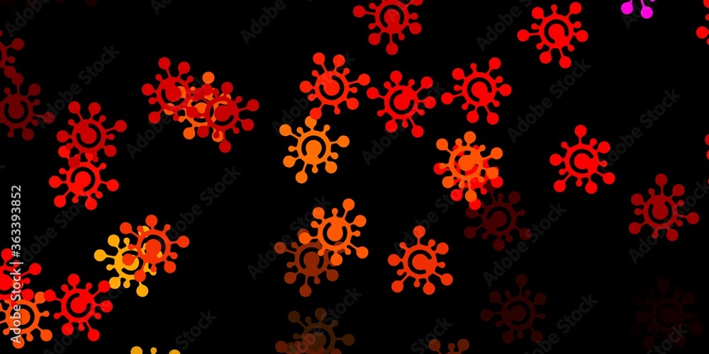 Dark red vector pattern with coronavirus elements. Dark red vector pattern with coronavirus elements.