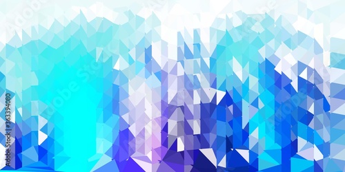 Light pink, blue vector abstract triangle background.