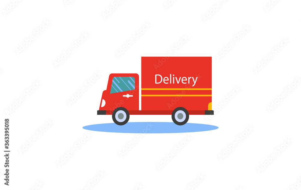Fast delivery truck, vector illustration.