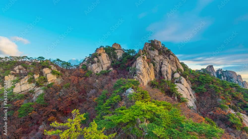 timelapse4k Sunrise at dobong mountains in autumn,Seoul in South Korea. timelapse4k Sunrise at dobong mountains in autumn,Seoul in South Korea.
