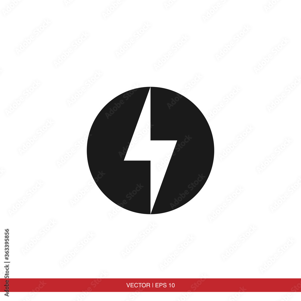 Lighting electric power energy icon vector Lighting electric power energy icon vector