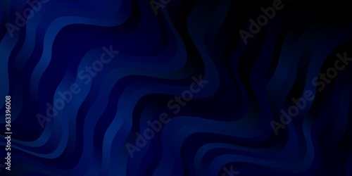 Dark BLUE vector backdrop with bent lines. Bright sample with colorful bent lines, shapes. Pattern for websites, landing pages.