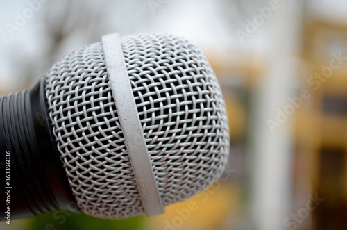 outdoor microphone close-up 