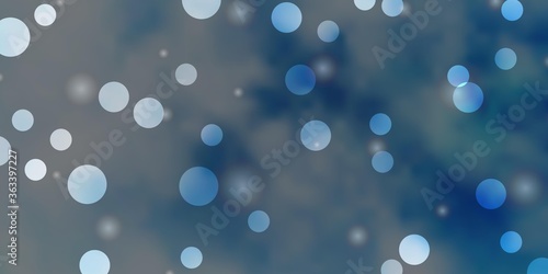 Light BLUE vector template with circles, stars. Abstract illustration with colorful shapes of circles, stars. New template for a brand book.