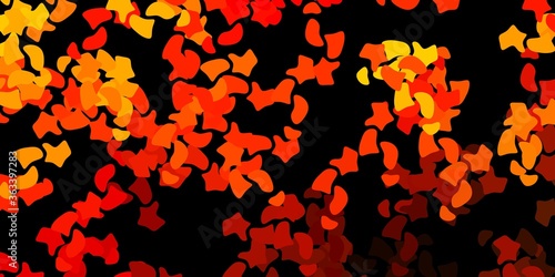 Dark orange vector background with random forms.