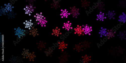 Dark multicolor vector texture with disease symbols.