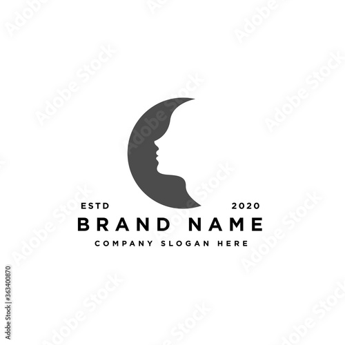 beauty face woman salon spa and wellness logo design