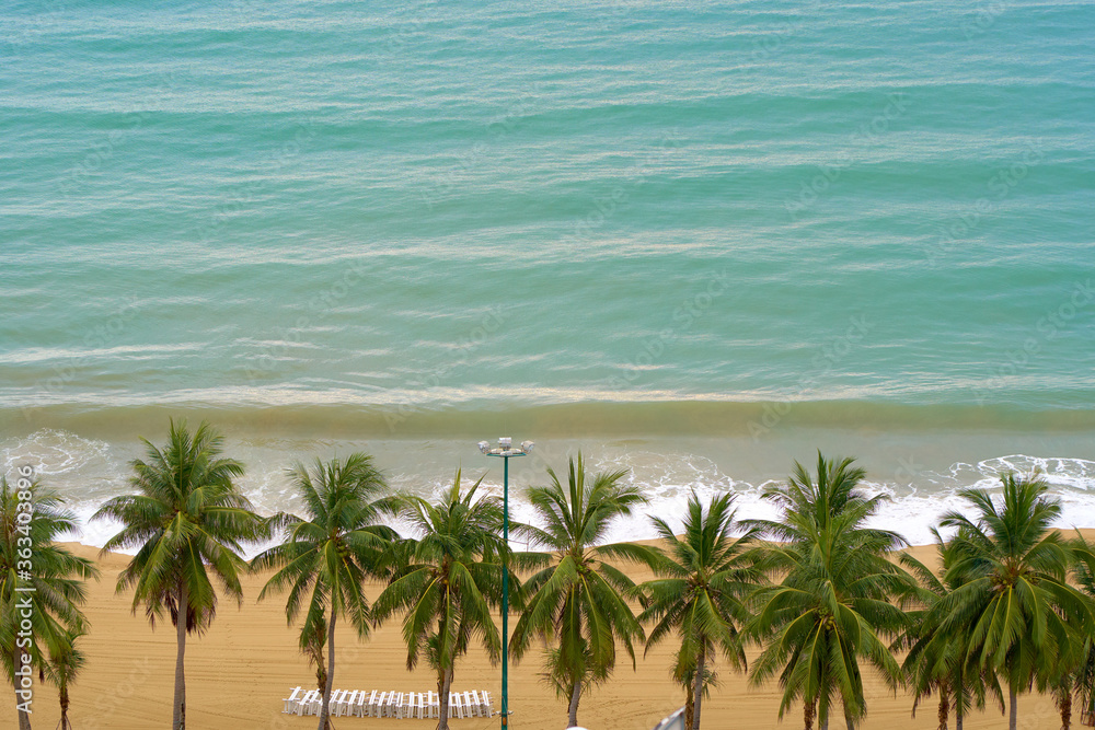 Fototapeta premium Empty tropical beach in summer. Nature background.