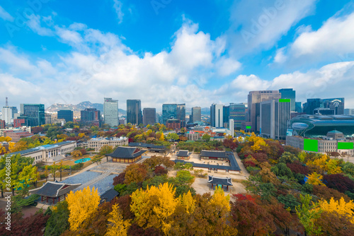 Season autumn at Deoksugung Palace in Seoul City,South Korea