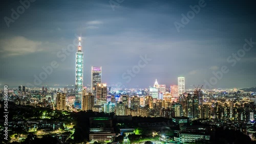 Wallpaper Mural Taipei, Taiwan  Hushan shooting NIGHT time-lapse photography of Taipei skyline Torontodigital.ca