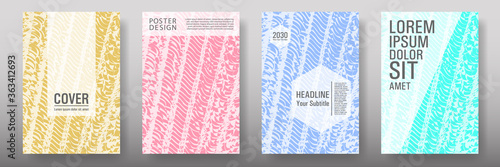 Cover page design templates set.