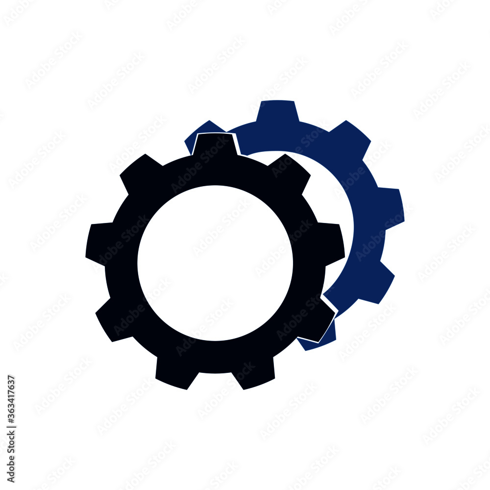 Gears icon Vector.style is a flat symbol on transparent background. Designed for software and web interface