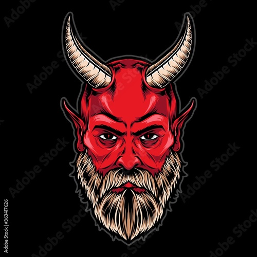 devil head with horns vector