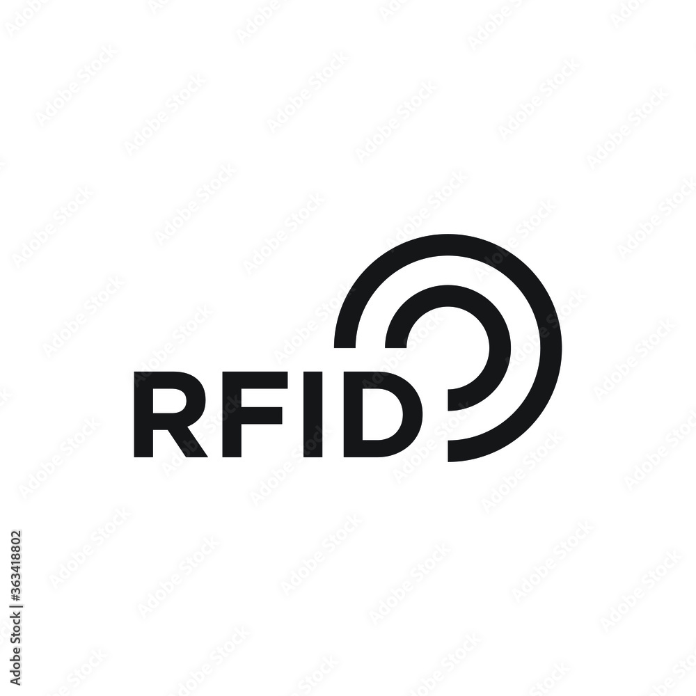 RFID signal icon design isolated on white background. vector illustration RFID signal icon design isolated on white background. vector illustration
