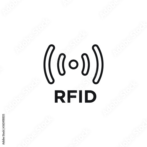 RFID signal icon design isolated on white background. vector illustration