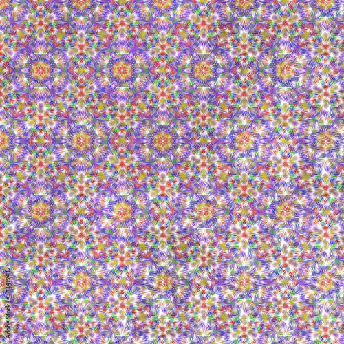 Colorful Streaks Symmetry Seamless Pattern