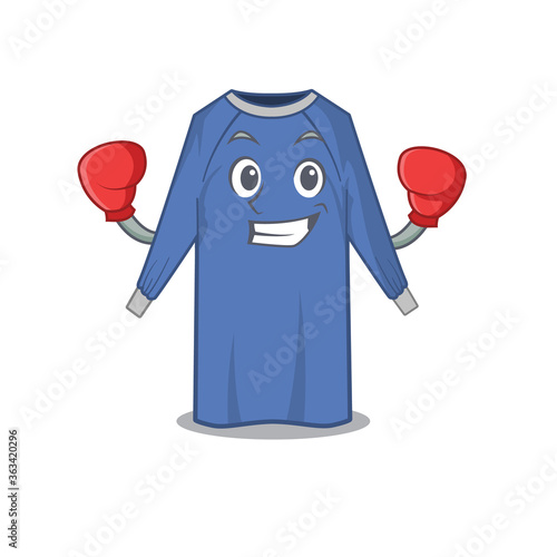 Mascot design of disposable clothes as a sporty boxing athlete