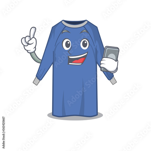 disposable clothes caricature character speaking with friends on phone