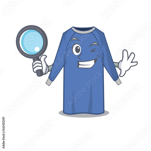 cartoon picture of disposable clothes Detective using tools