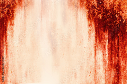 Halloween background. Blood Texture Background. Texture of  Concrete wall with bloody red stains. © Saichol