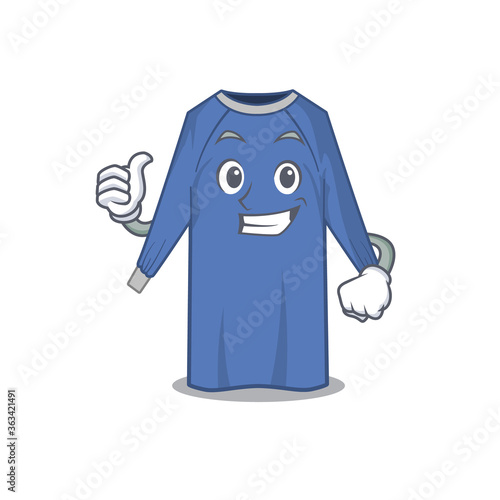 disposable clothes cartoon character design showing OK finger