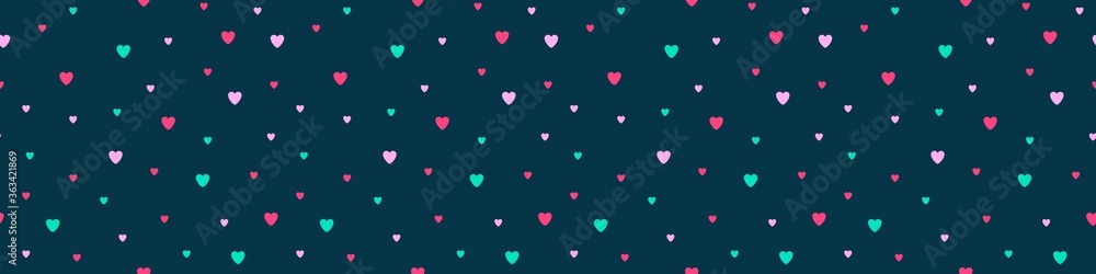 long horizontal web banner pattern hearts for february 14.  hearts pattern for web page.creative and  hearts brackdrop great for valentine's day,mother day or romantic fabrics, banner, postcards,cards