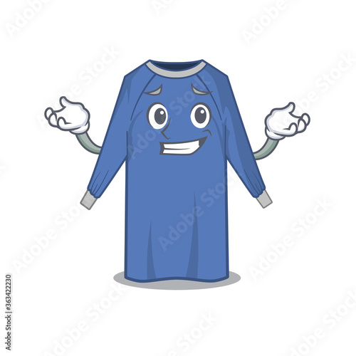 A cute picture of grinning disposable clothes caricature character