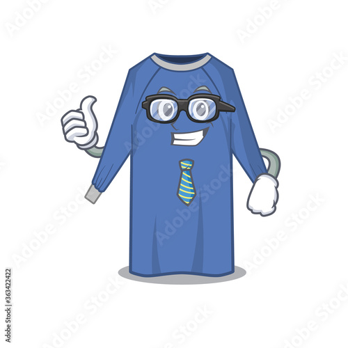 cartoon drawing of disposable clothes Businessman wearing glasses and tie