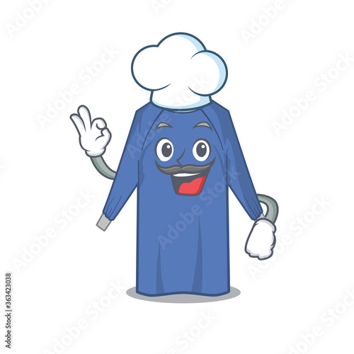 Talented disposable clothes chef cartoon drawing wearing chef hat