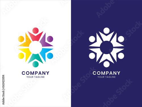 Modern Community Hexagon logo. For personal or business. Colorful gradient concept. This logo is good for group, organization, friendship, or any industry. Modern, elegant, simple. Vector Illustration