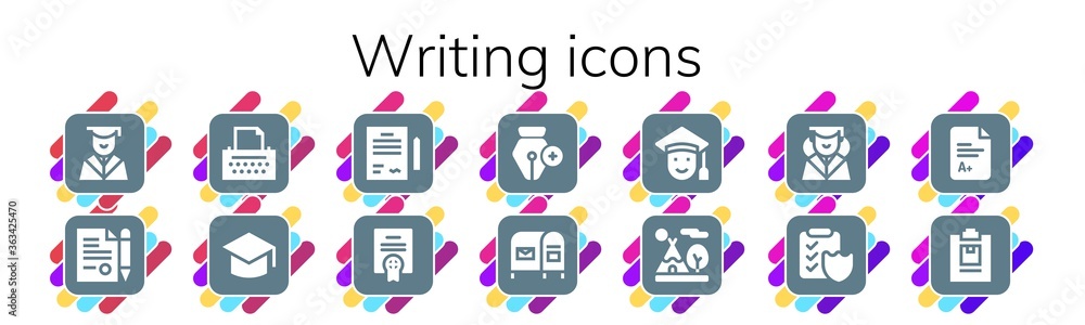 writing icon set writing icon set