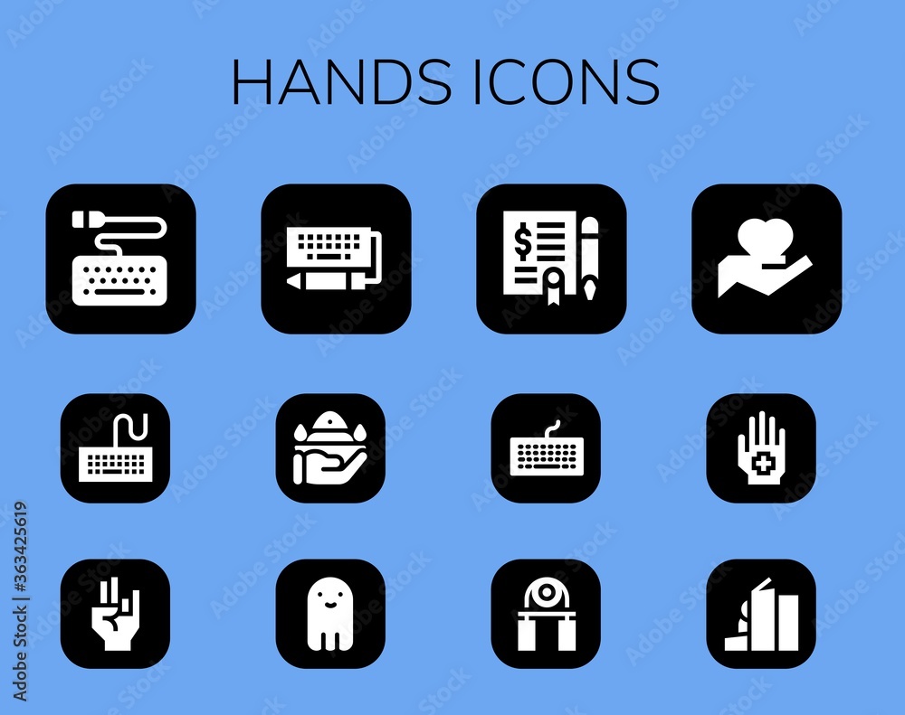 hands icon set hands icon set