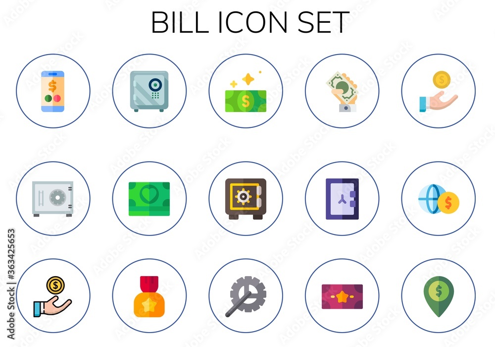 bill icon set bill icon set