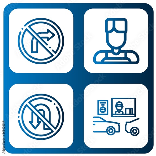 signage simple icons set