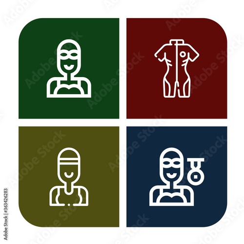 goggles simple icons set