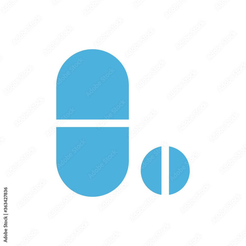Pill prescription icon vector logo design trendy