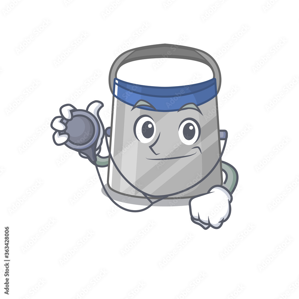 Smiley doctor cartoon character of face shield with tools Smiley doctor cartoon character of face shield with tools