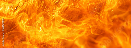 close up shot of fire flame texture for banner background