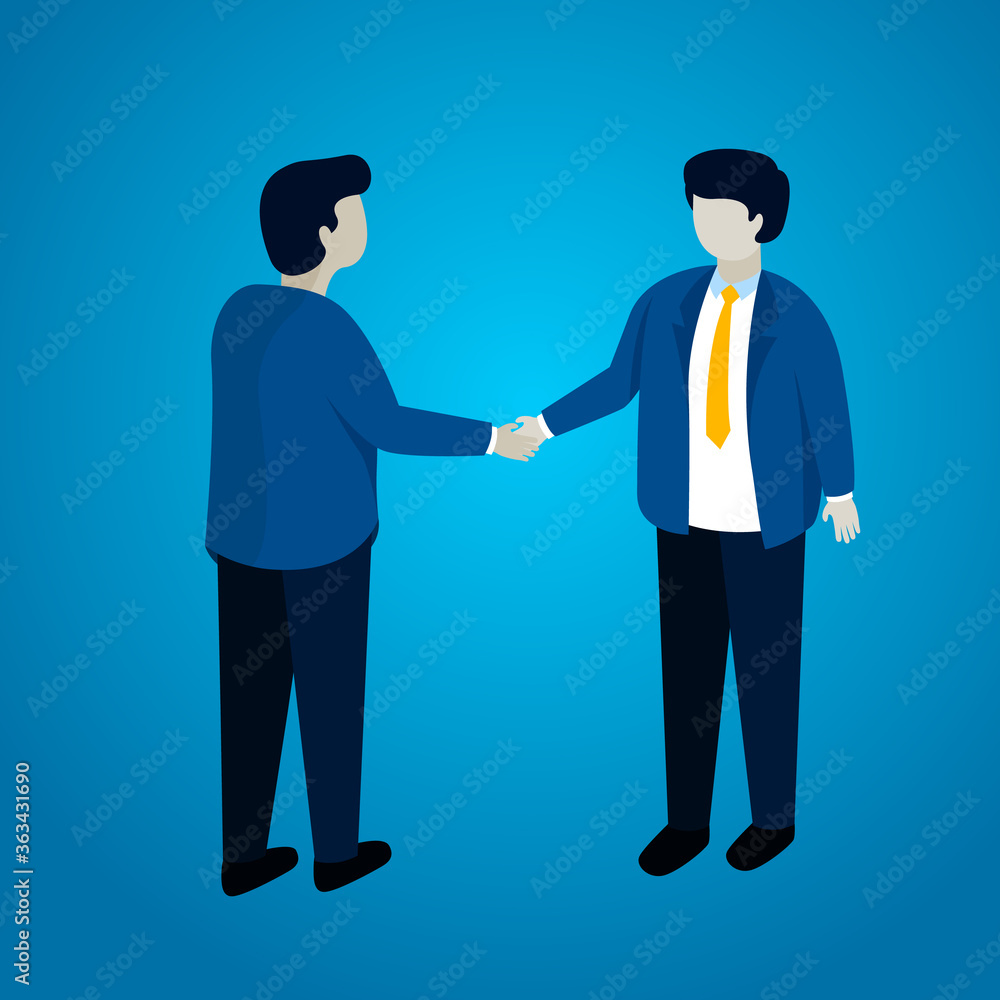 business negotiation, agreement, shake hand illustration