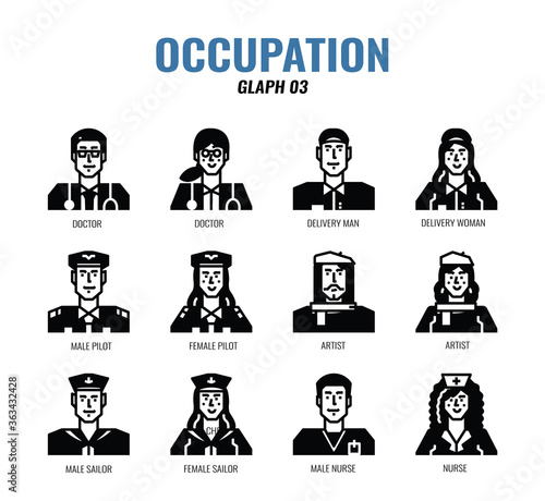 Occupation Avatar glyph icon set03. photo