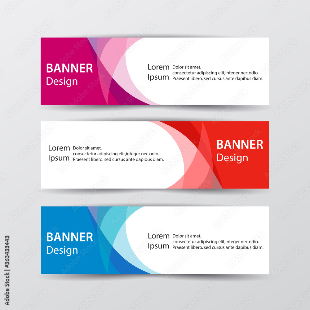 Set of abstract design banner web template. Vector illustration