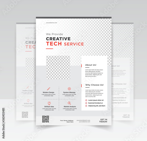 Creative technology service flyer template design    